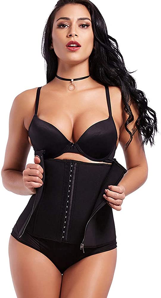 Price:$8.98 KINJOHI Women Double Control Waist Trainer Corset Body Shaper for Weight Loss Sweat Belt Sport Girdle S-4XL at Amazon Women’s Clothing store