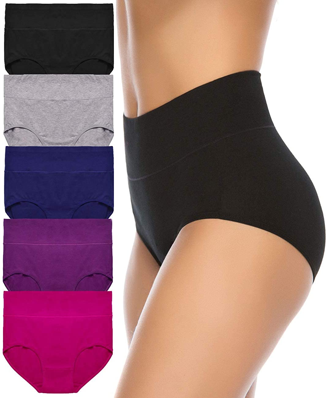Price:$8.98 K-CHEONY Women's Underwear, High Waist Cotton Breathable Full Coverage Panties Brief Multipack Regular and Plus Size at Amazon Women’s Clothing store