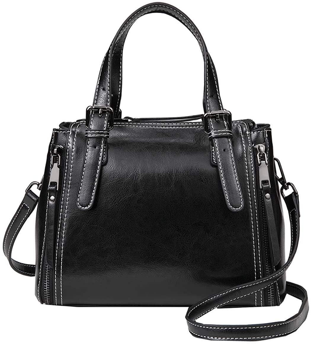 Price:$49.99    Heshe Women’s Leather Shoulder Handbags Hobo Bag Bucket Bags Designer Satchel Ladies Purses Crossbody Bag (Black)  Clothing