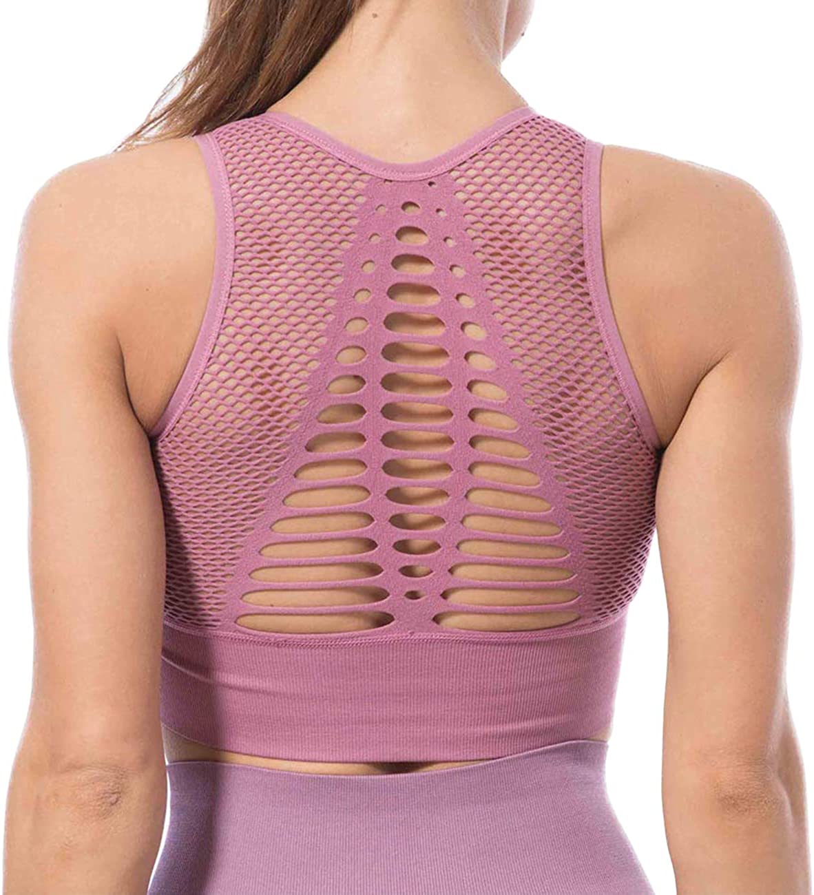 Price:$14.99 High Impact Support Sports Bras Padded Longline Bra Wirefree for Yoga Gym Workout at Amazon Women’s Clothing store