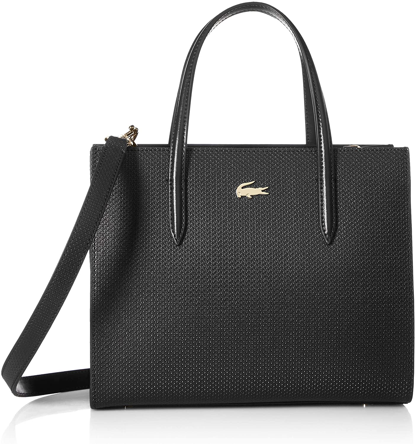 Price:$186.15 Lacoste Women CHANTACO Small Shopper Bag, Black  Handbags   