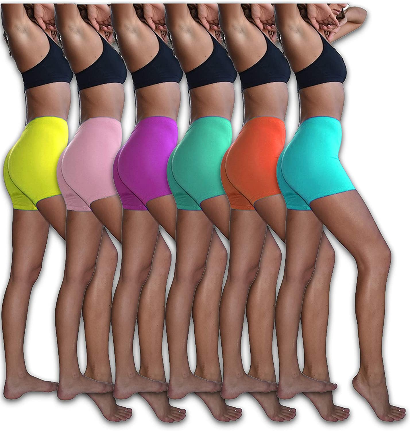 Price:$18.99 Sexy Basics Women's 6 Pack Cotton Stretch Vibrant Color Boy Short Boxer Briefs (Medium, 6 Pack - Assorted Solid Colors from Collection) at Amazon Women’s Clothing store