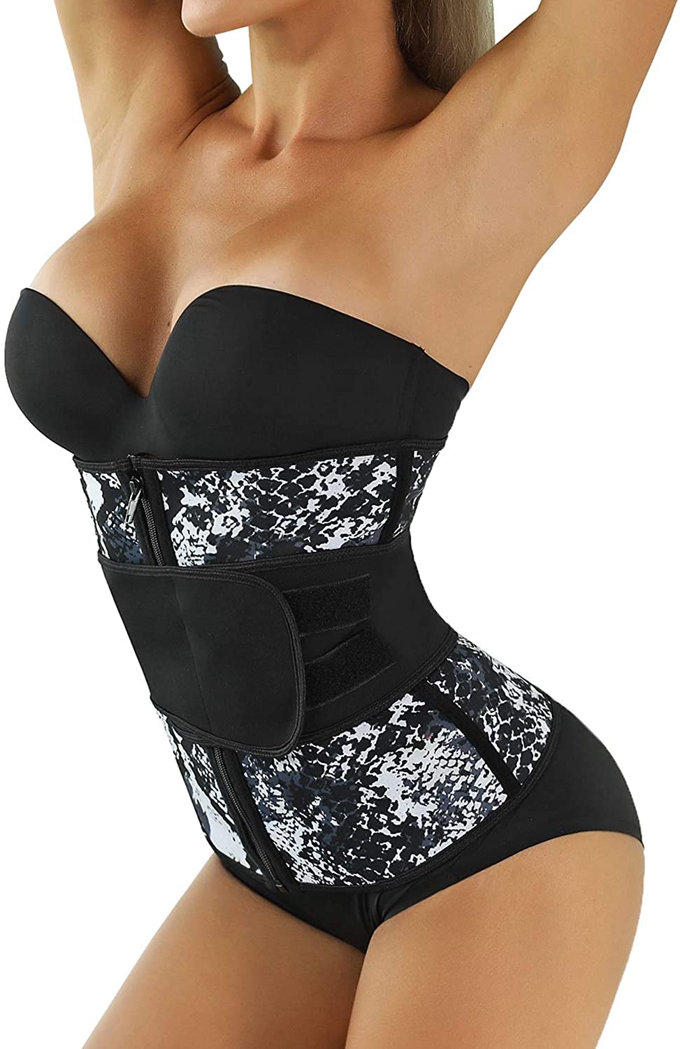 Price:$15.99 Luyeess Women's Waist Trainer for Weight Loss Body Shaper Trimmer Cincher Corset Belt Sport Girdle at Amazon Women’s Clothing store