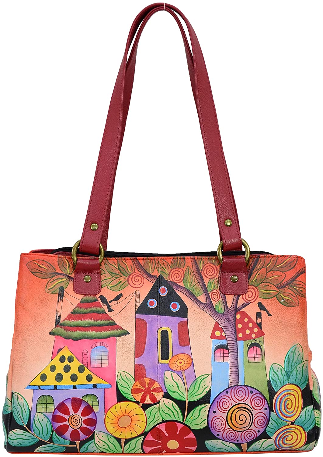 Price:$142.98    Anna by Anuschka Organizer Handbag-Leather, Village of Dream  Clothing