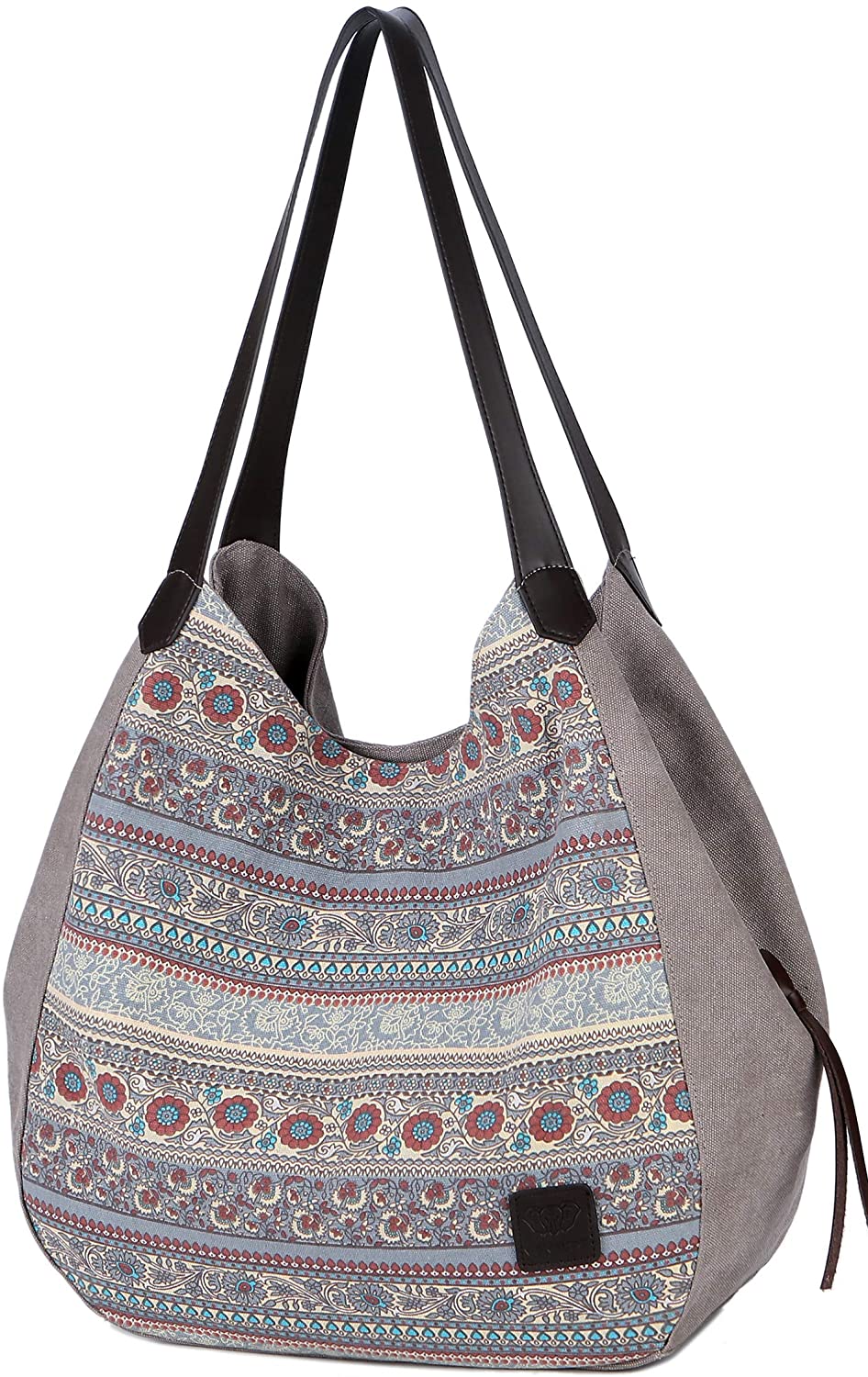 Price:$21.98 ArcEnCiel Women's Cotton Canvas Handbag Shoulder Bags Totes Purses (Gray)  Handbags   