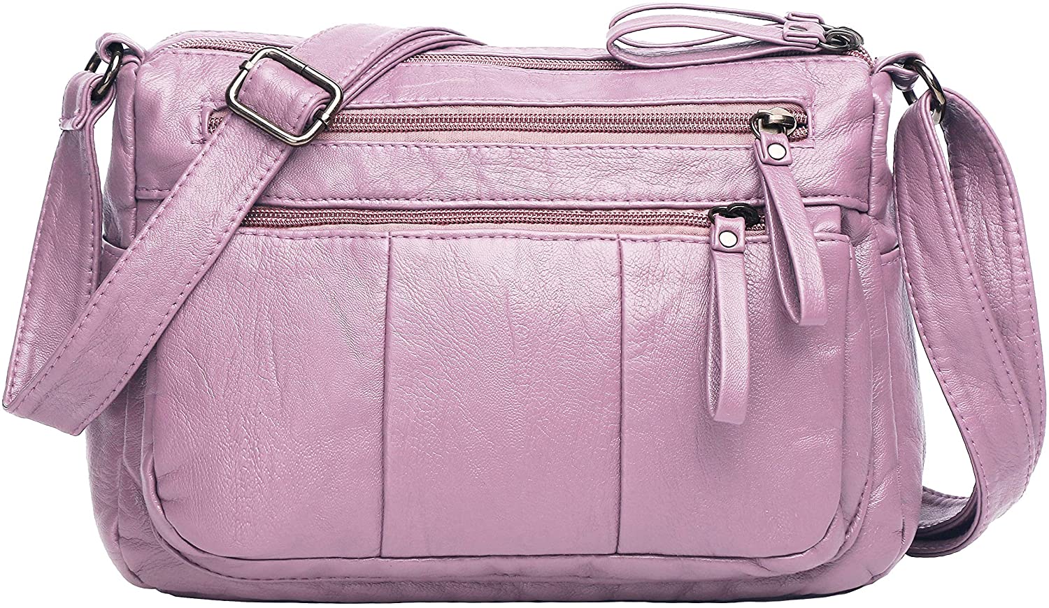 Price:$16.99 Women Crossbody Bag Pocketbooks Soft PU Leather Purses and Handbags Multi Pocket Shoulder Bag Messenger Bag (30-93#-Pink)  Handbags   