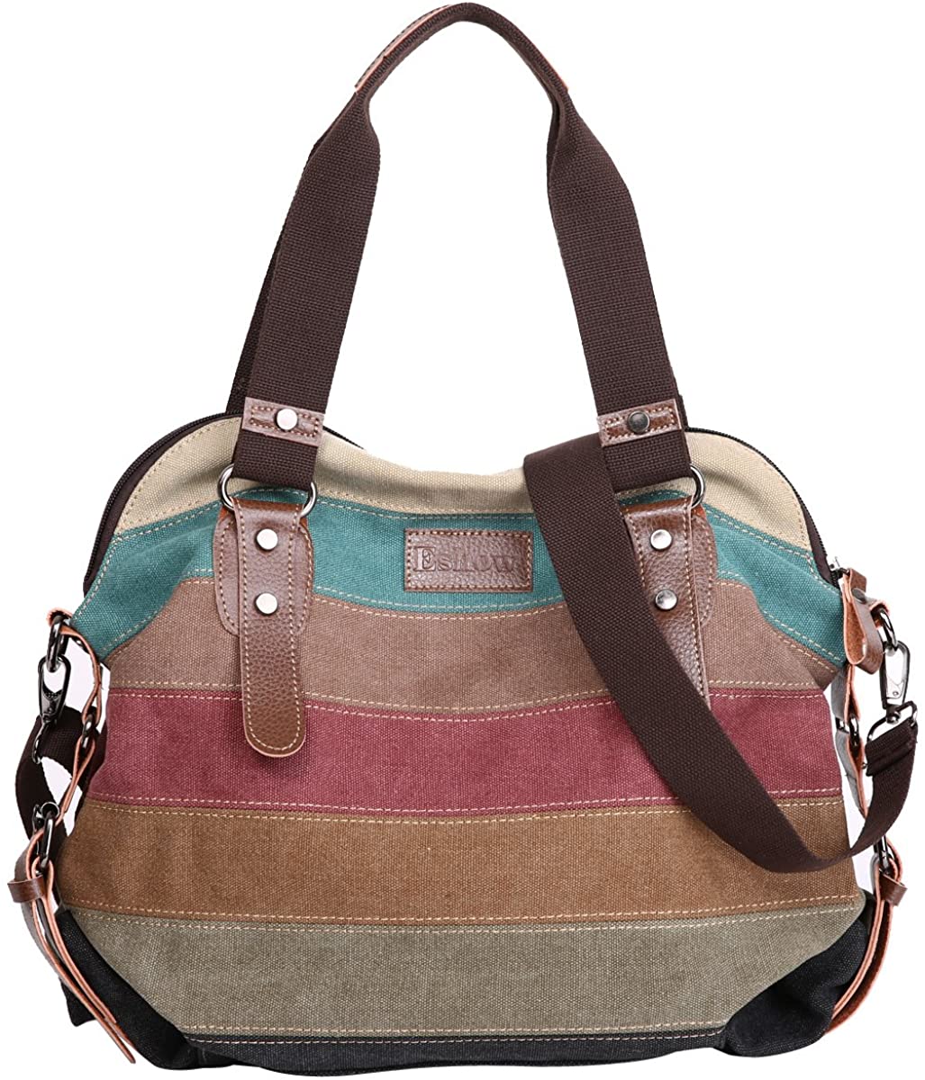 Price:$24.99    Eshow Women Canvas Shoulder Bag Hobo Handbags and Purse Cross-Body Bag Messenger Bag Travel mom bag for women  Clothing