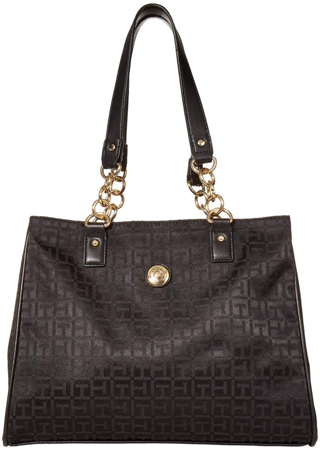 Price:$48.99 Tommy Hilfiger In Chains Shopper Black Tonal One Size  Handbags   