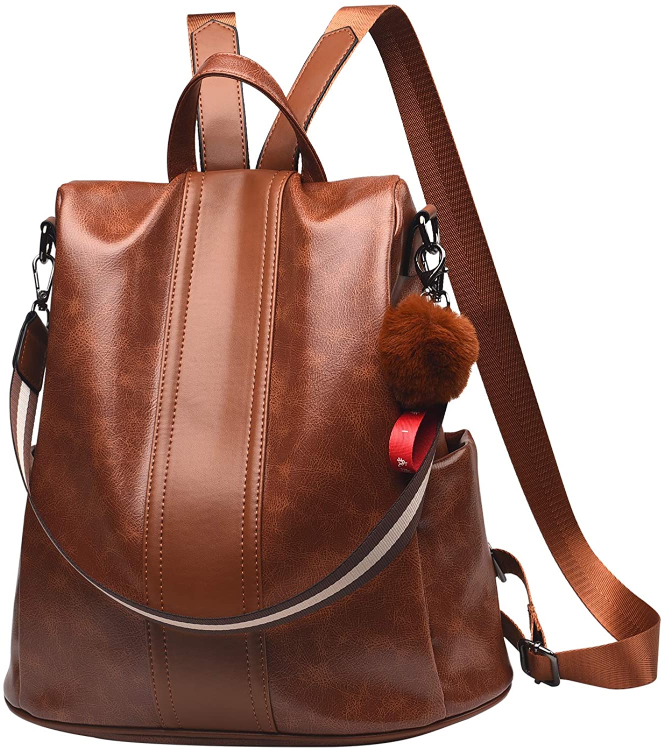 Price:$23.99    Women Backpack Purse PU Leather Anti-theft Backpack Casual Satchel Shoulder Bag for Girls(Tan)  Clothing