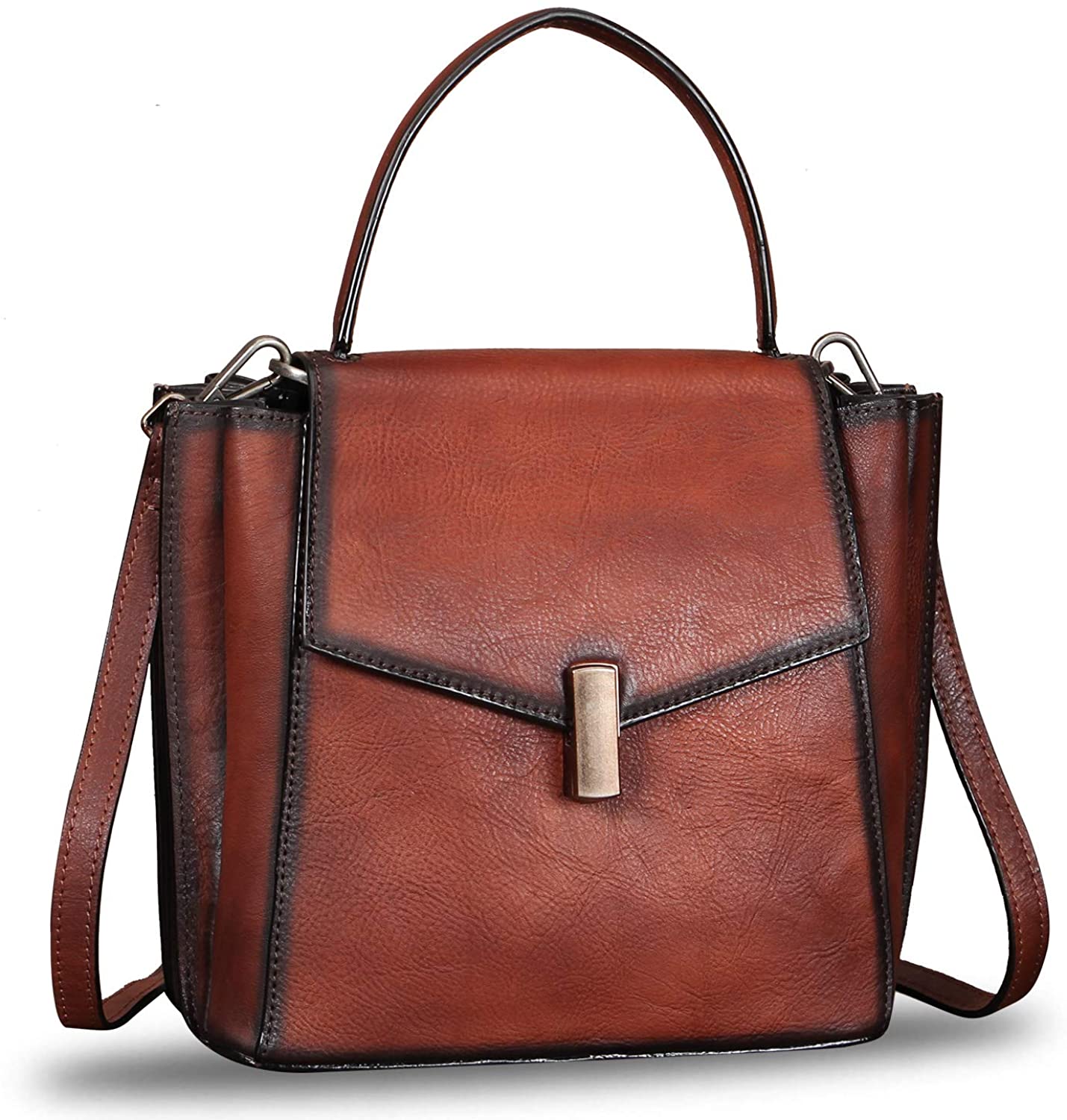 Price:$138.00    Genuine Leather Crossbody Purses for Women Vintage Cowhide Purse Small Fashion Over the Shoulder Bag Designer Purses and Handbags Cute Cross Body Bag for Ladies Top Handle Flap Over Satchel (Coffee)  Clothing