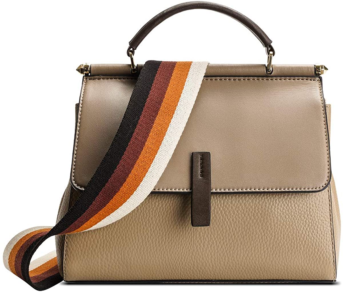 Price:$54.99 Leather Crossbody Bags for Women, Genuine Leather Ladies Handbag with 2 Style Adjustable Shoulder Strap Women's Messenger Bag Womens Fashion Shoulder Bag Tote Purses for Women Girls Teens (Khaki)  Handbags   