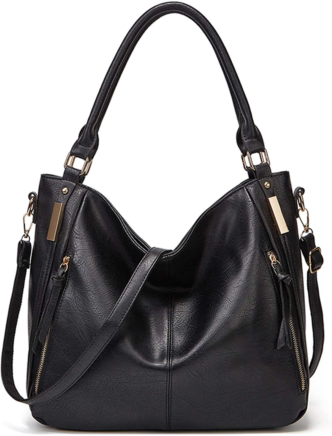 Price:$29.98    WOG2008 Women Large Hobo Purse and Handbag PU Leather Waterproof Shoulder Bag Multiple Zipper Crossbody Bag  Clothing