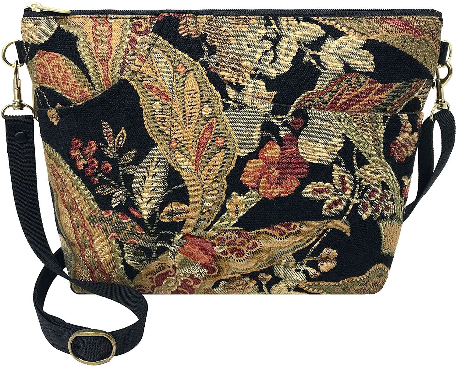 Price:$48.00 Danny K. Women's Tapestry Bag Shoulder Handbag, Large Zipper Purse Handmade in the USA (Huntington)  Handbags   