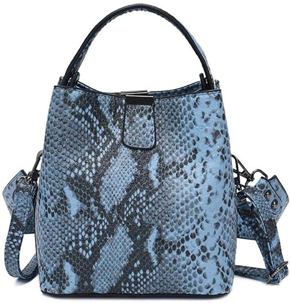 Price:$20.99 Snakeskin Bucket Purse Bag for Women, Envelope Clutch Bag Retro Evening Bag Handbag Shoulder Crossbody Bag (Blue)  Handbags   