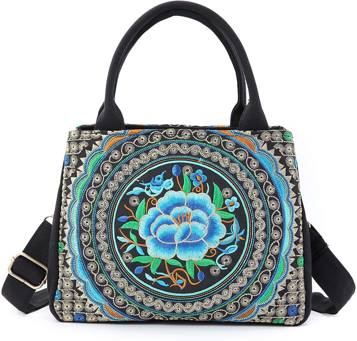 Price:$22.99    Canvas Tote Bag Women Casual Stripe Canvas Handbags Shoulder Bags Retro Crossbody Fashion Messenger Bag (Blue)  Clothing
