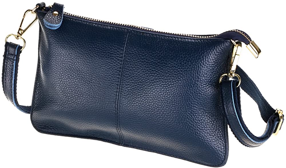 Price:$17.99    SEALINF Women's Cowhide Leather Clutch Handbag Small Shoulder Bag Purse (dark blue)  Clothing