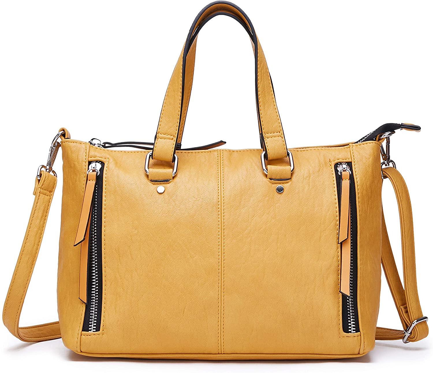 Price:$25.98    AFKOMST Yellow Purses and Handbags for Women Top Handle Tote Soft Shoulder Bags and Satchels for Work  Clothing