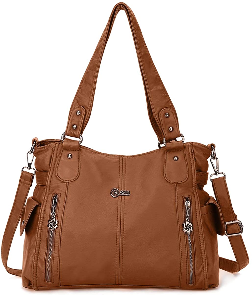 Price:$36.99    Women Hobo Purses and Handbags Washed PU leather Satchel Tote Shoulder Purse Large Capacity Bags…  Clothing