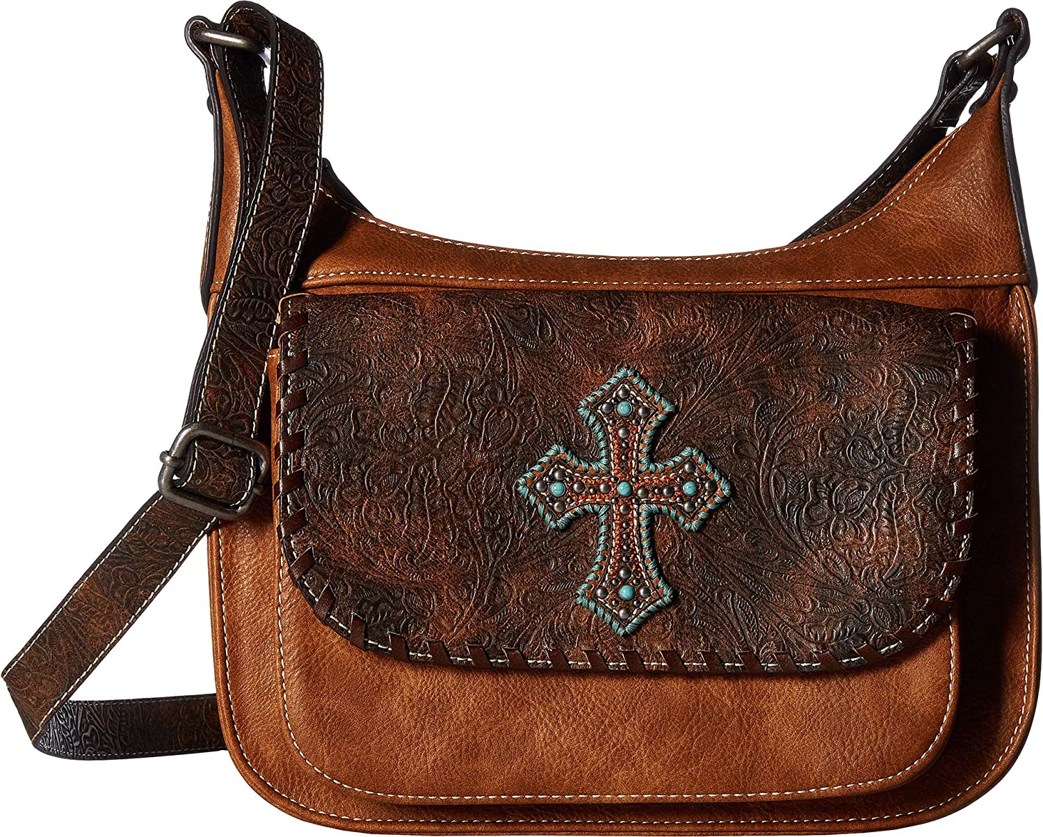 Price:$66.95 M&F Western Harper Conceal & Carry Shoulder Bag Medium Brown One Size  Handbags   