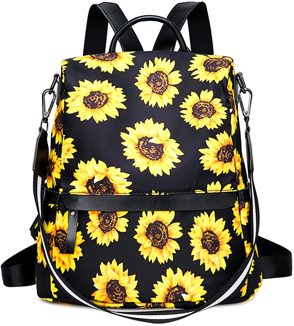 Price:$28.99    Womens Backpack Purse Anti-theft Sunflower Backpacks Girls Water-resistant Lightweight Rucksack Shoulder Bag for Women Ladies Gift  Clothing