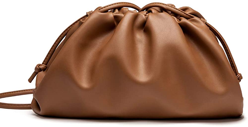 Price:$33.99 Women Dumplings Crossbody Bag Retro Ruched Shoulder Bag Fashion Tide Handbag Pouch Clutch Bag  Handbags   