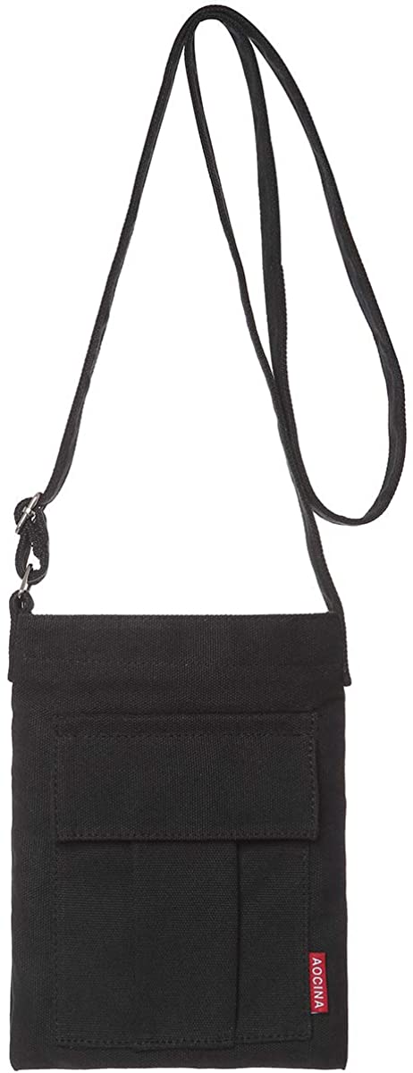 Price:$10.99 AOCINA Small Crossbody Purse Bags Canvas Mini Shoulder Handbag For Women(A-Black)  Handbags   