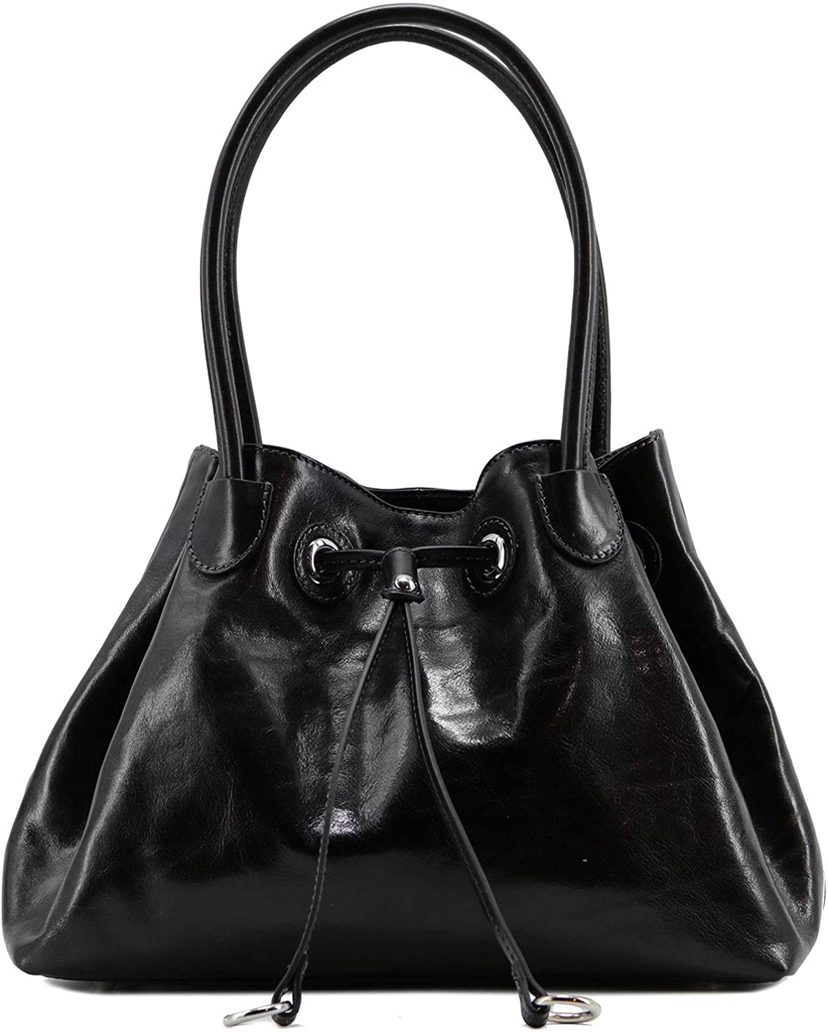 Price:$174.30    Floto Sorrento Shoulder Bag Hobo Handbag Women's Leather Bag (Black)  Clothing