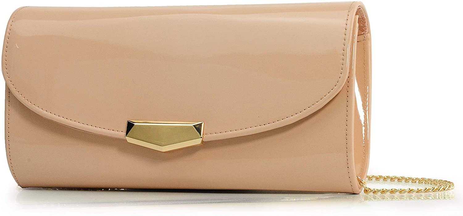 Price:$22.90 Women Glossy Evening Clutch Faux Patent Leather Chain Shoulder Bag Large Capacity Purse  Handbags   