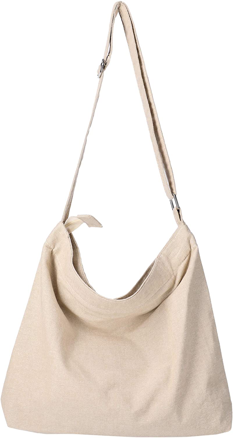 Price:$24.99    CB STATION Lakelynn Harbor Womens Canvas Hobo Crossbody Bags Medium Size Shoulder Tote Handbag with Zipper (Linen)  Clothing