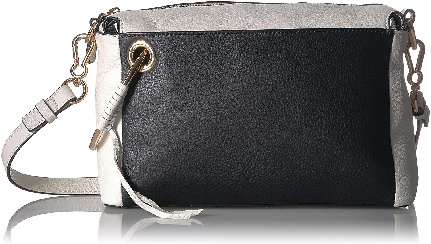 Price:$180.48 Vince Camuto Margi Shoulder, black/snow wh  Handbags   