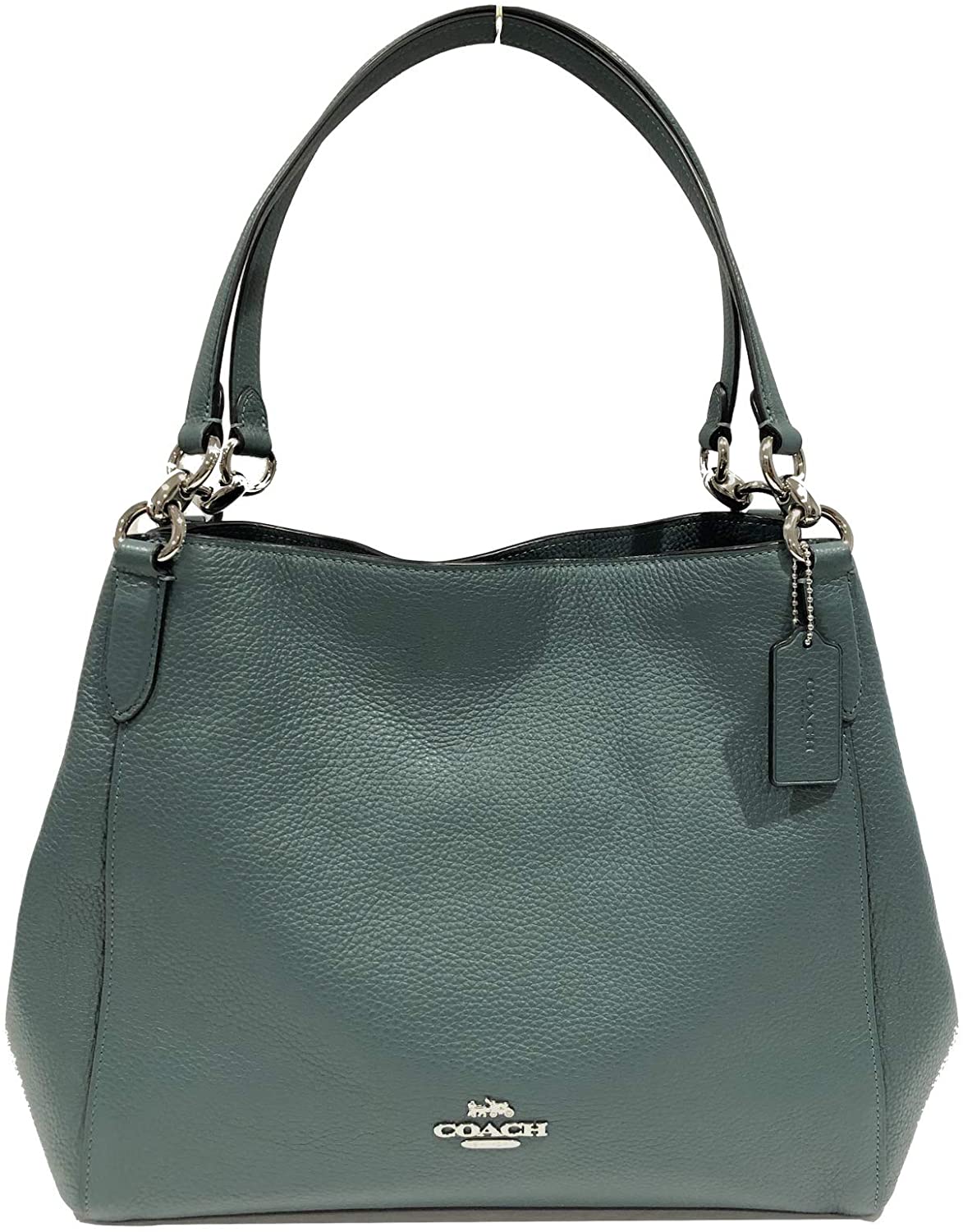 Price:$249.99 Coach Pebble Leather Hallie Shoulder Bag (SV/Dark Turquoise)  Handbags   