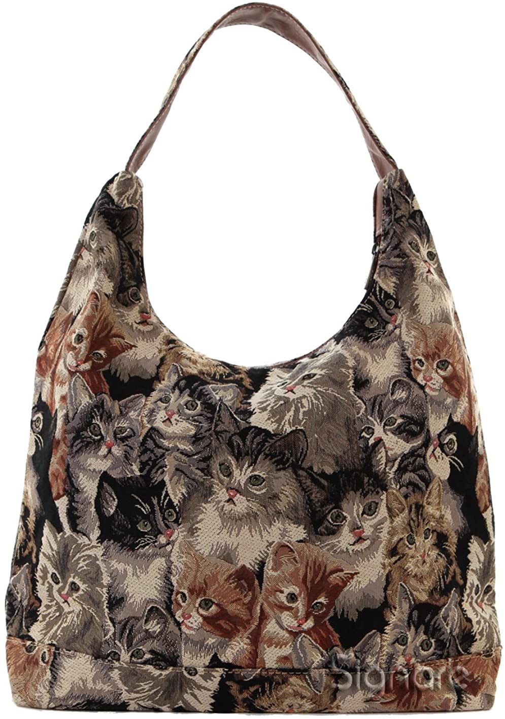 Price:$39.99    Signare Tapestry Hobo Shoulder bag slough purse for Women with Printed Cat Design (HOBO -CAT)  Clothing