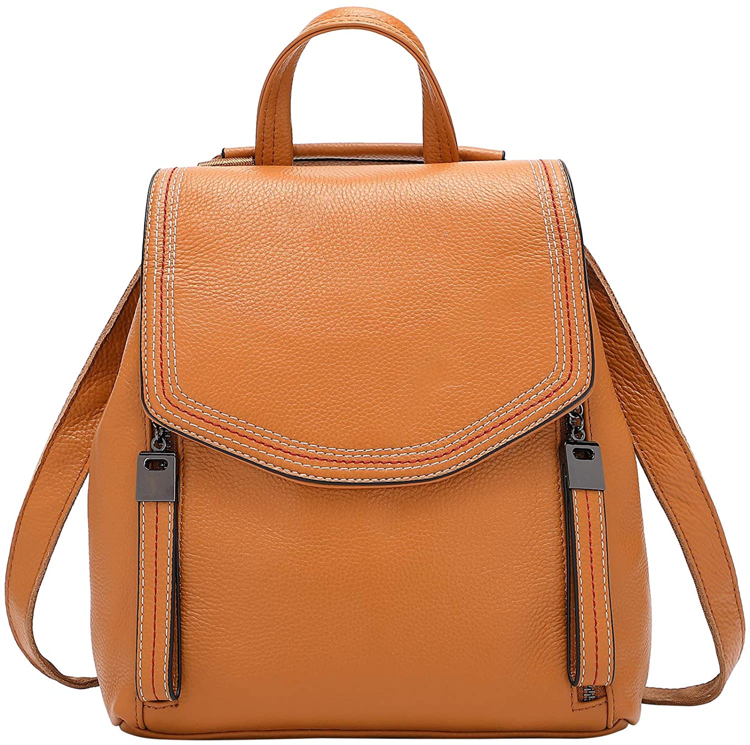 Price:$59.91    ALTOSY Genuine Leather Backpack for Women Convertible Backpack Purse Shoulder Bag Buckle Flap (S53 Orange)  Clothing