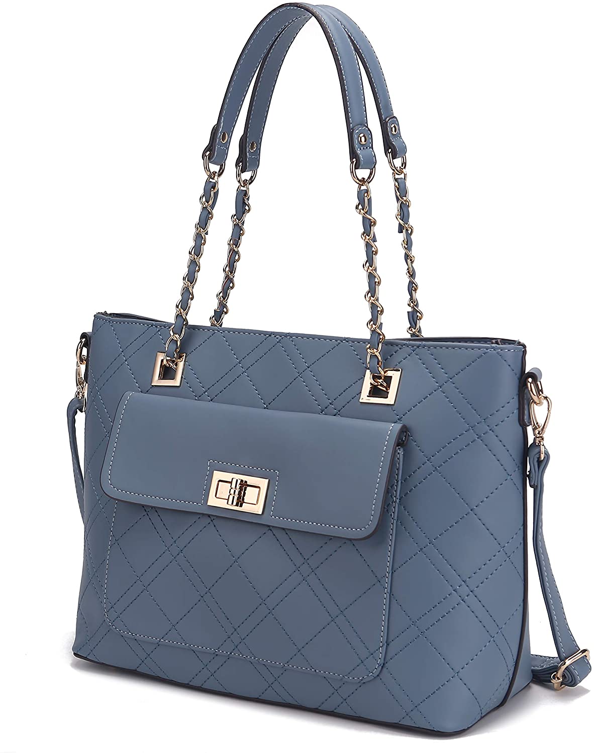 Price:$39.99 Mia K. Collection Crossbody Bag for Women Purses and Handbags, Shoulder Strap, Signature, PU Leather Top-Handle Satchel Tote Demin  Handbags   
