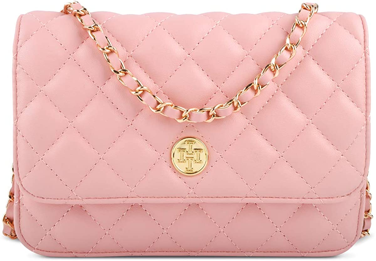Price:$25.99 Fashion Crossbody Bag for Women, Ustyle Girl Chic Classic Party Work Travel Shoulder Bag with Chain Strap (pink)  Handbags   