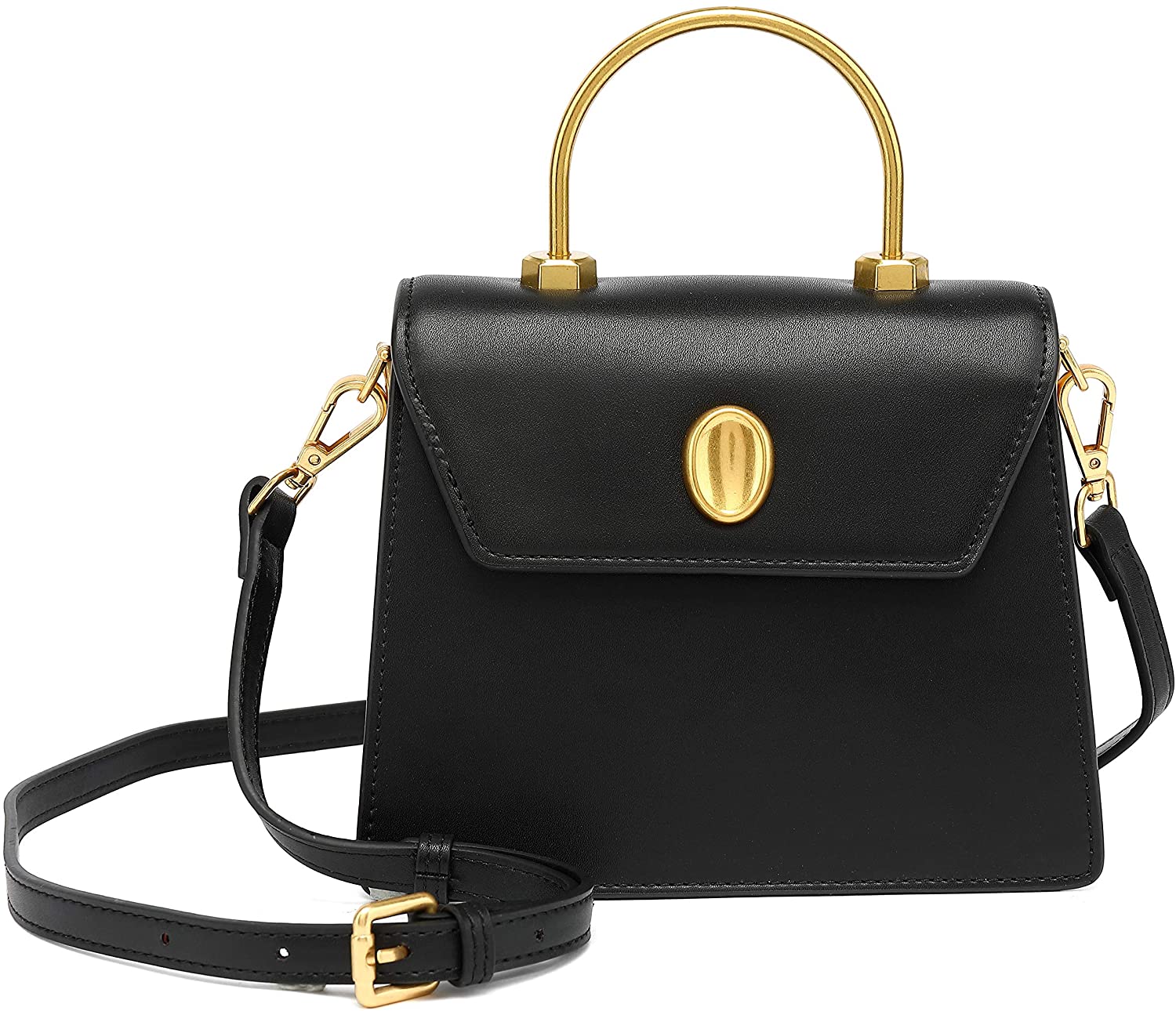 Price:$34.99    Scarleton Mini Top Handle Satchel Handbag for Women, Vegan Leather 3 Compartment Crossbody Bag, Shoulder Purse, H2077_208401 Black  Clothing