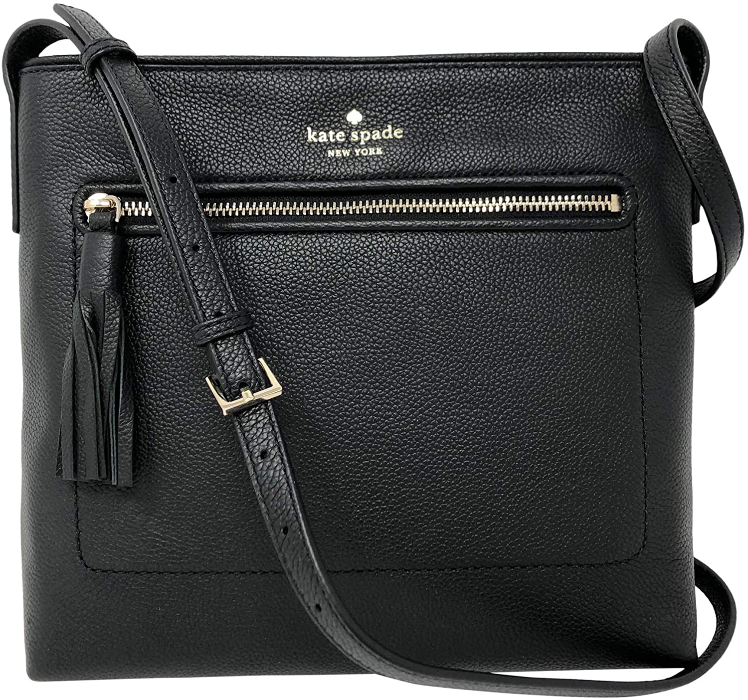 Price:$139.99    Kate Spade New York Chester Street Dessi Pebbled Leather Shoulder Crossbody Bag (Black WKRU6622)  Clothing