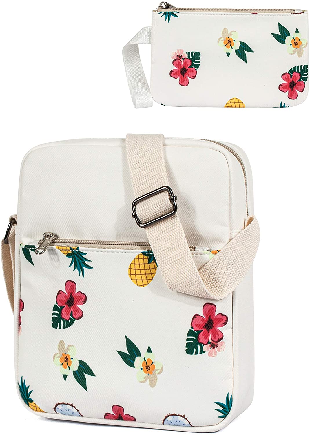 Price:$14.99   | Leaper Cute Pineapple Messenger Bag Crossbody Bags Purse Travel Shoulder Bag | Messenger Bags