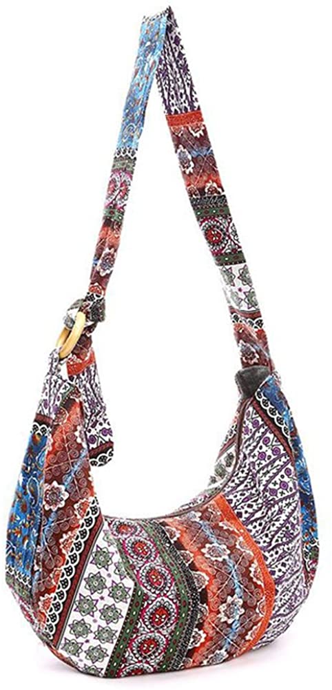 Price:$15.99    BESTOYARD Thai Hobo Crossbody Bag Shoulder Bag Messenger Bag Hippie Boho Bohemian Purse  Clothing
