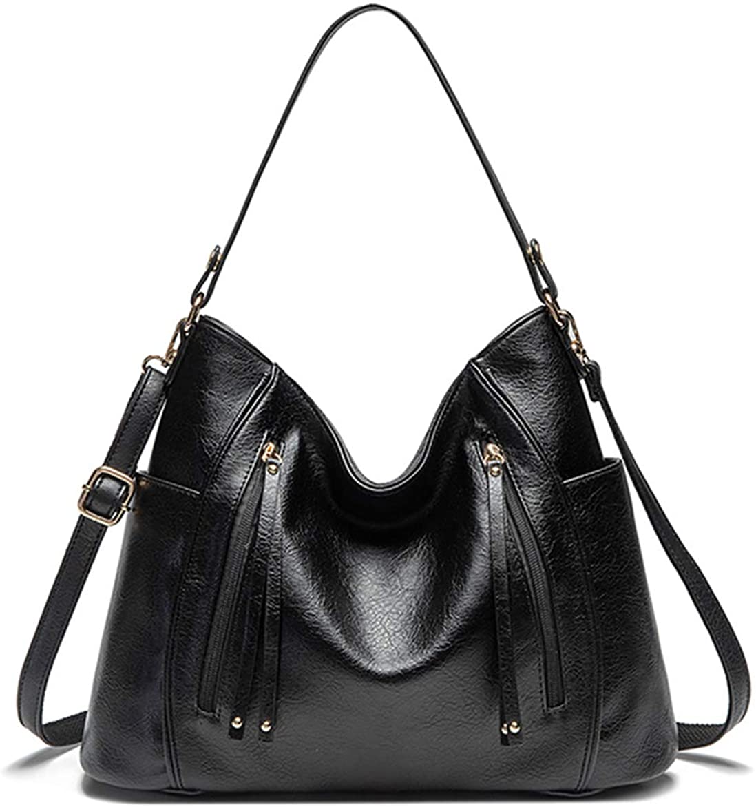 Price:$25.99    Hobo Bags for Women, Leather Purse Crossbody Handbag Shoulder (Black)  Clothing