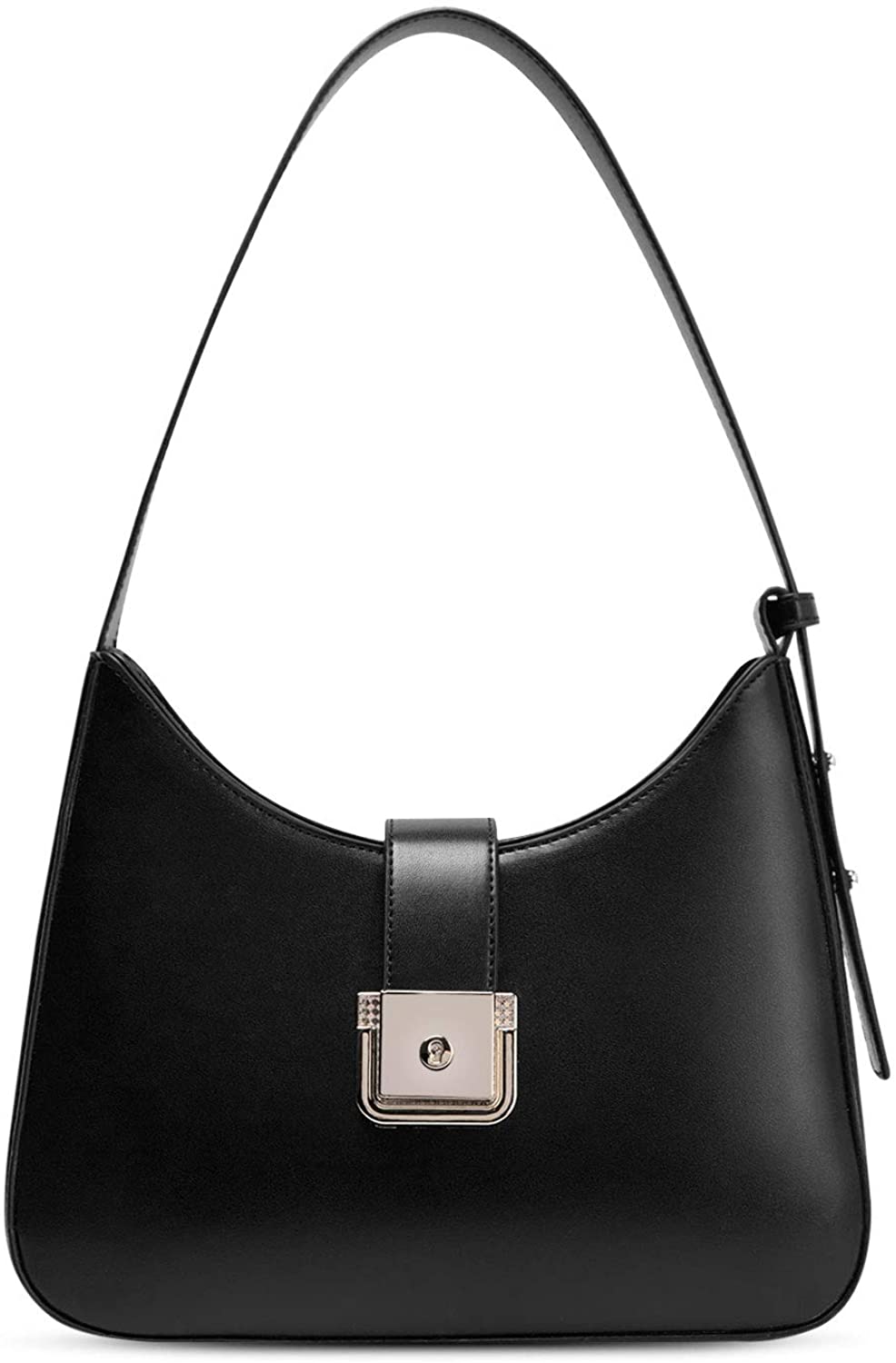 Price:$25.98 Women Classic Shoulder Bag Clutch Handbag with Zipper Buckle Closure Chic Style Black  Handbags   