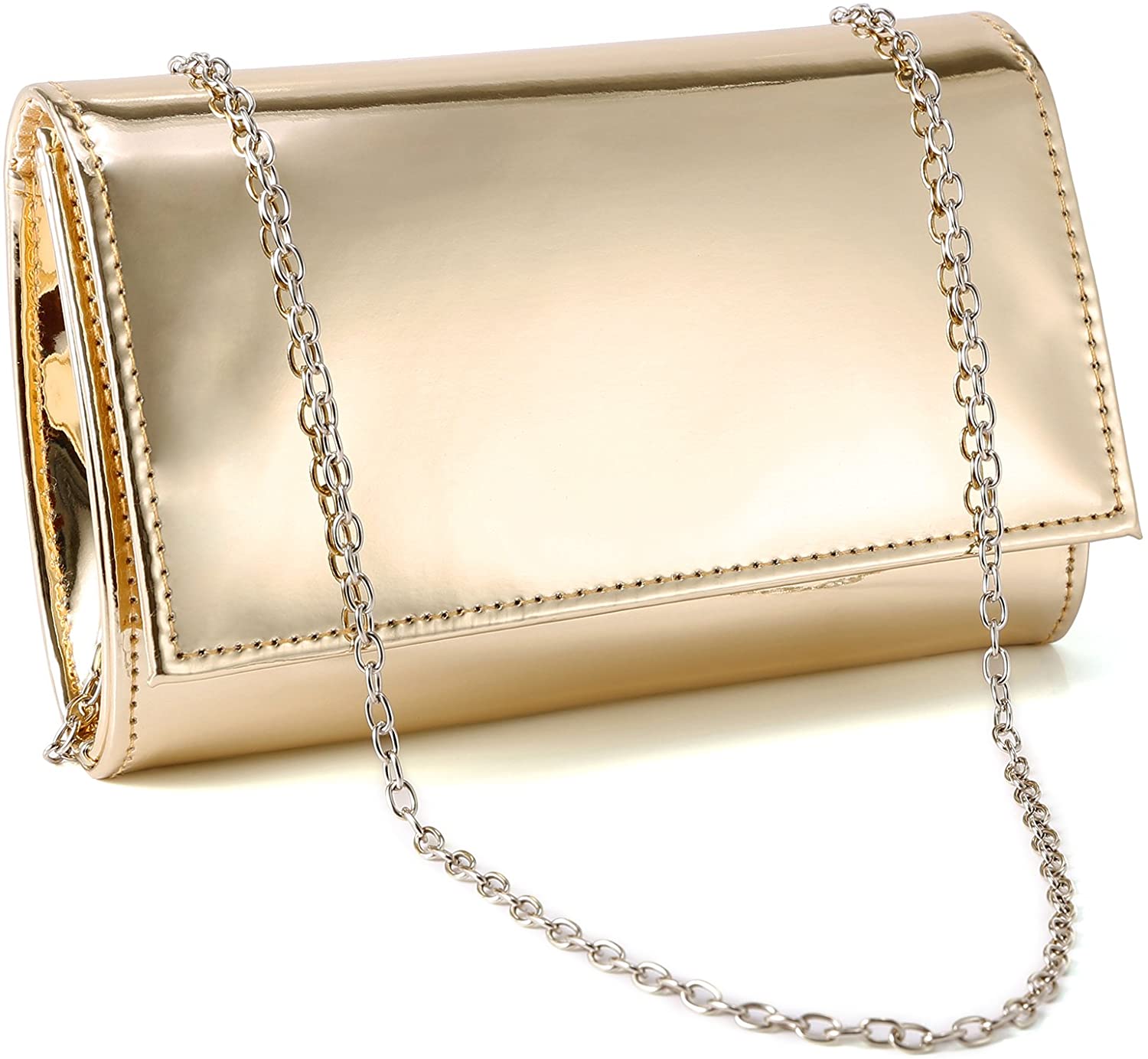 Price:$13.99 Fraulein38 Shiny High-Gloss Patent Leather Prom Clutch Women Handbag Shoulder Bag  Handbags   