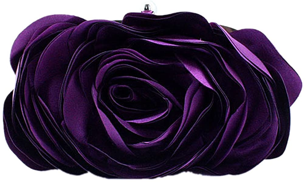 Price:$23.89 Bywen Womens Rose Pattern Purse Party Clutch Shoulder Bags Purple  Handbags   