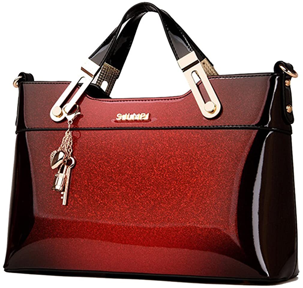 Price:$49.99    Yan Show Women's Patent Leather Shoulder Bag Pendant Handbag  Clothing