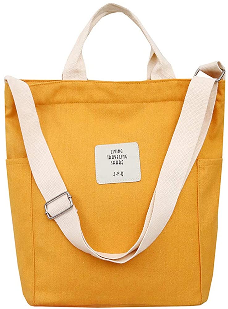 Price:$13.98    GuaziV Canvas Tote Bag Crossbody School Shoulder Bag Shopping Weekend Handbag Work Bag with Pocket Totes Bag  Clothing