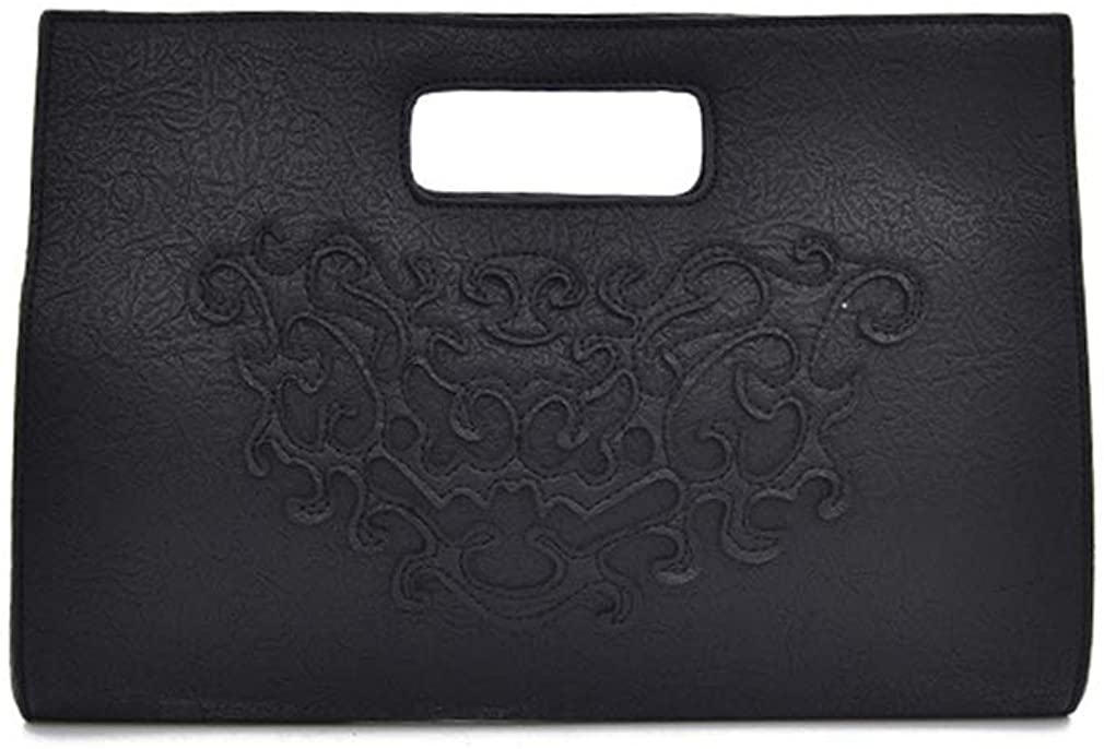 Price:$24.99 L-COOL Fashion Cutout Decoration PU Leather Handbag Evening Party Tote Clutch Purse Shoulder Bag Crossbody Bag For Women (Black)  Handbags   