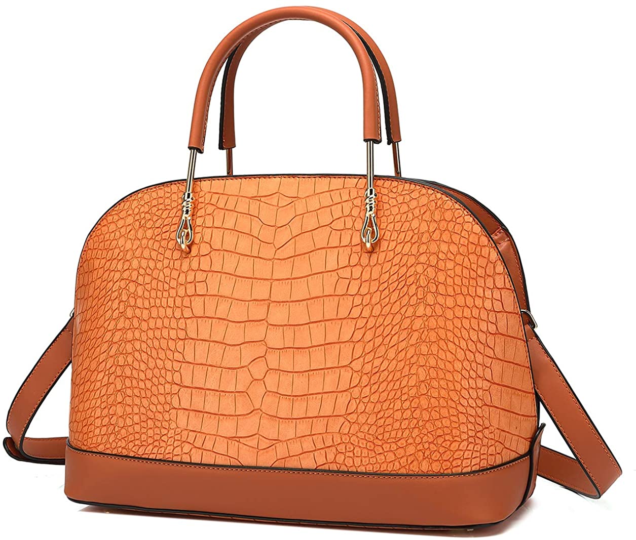 Price:$39.99    LJOSEIND Women’s Handbags Domed Top Handle Bags Shoulder Bags Fashion Satchel Purses Designer Crossbody Bags (Orange)  Clothing