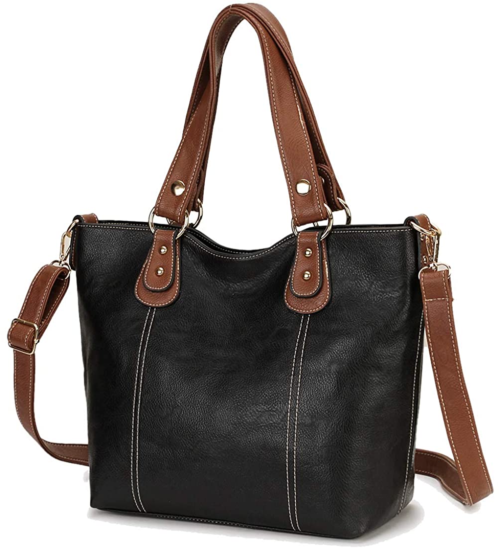 Price:$32.59    RAVUO Purses and Handbags,Designer Handbag for Women PU Leather Satchel Tote Bag Top-handle Ladies Hobo Handbags 2pcs Set  Clothing