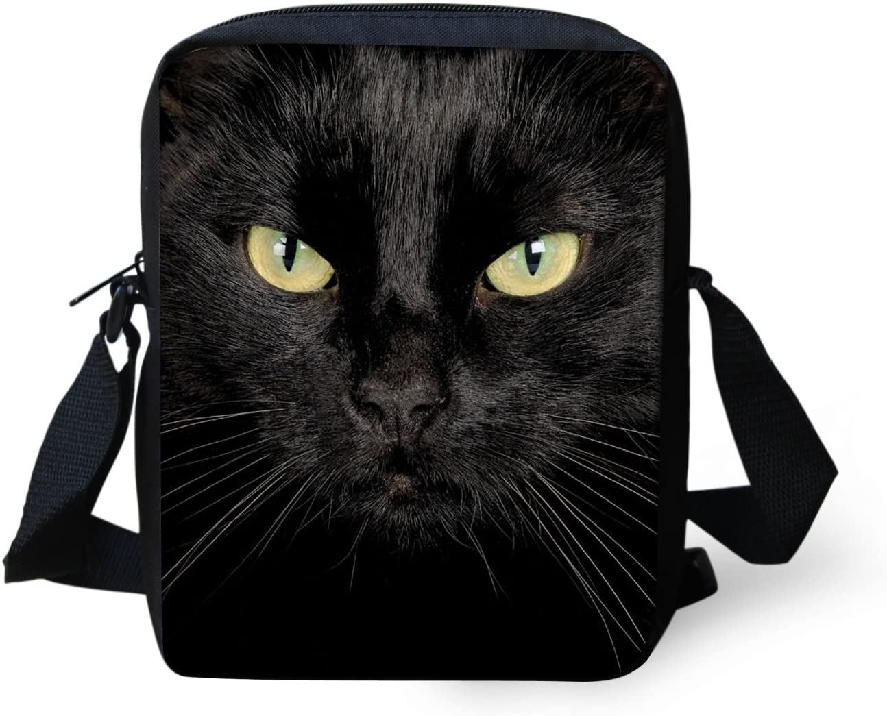 Price:$8.99    HUGS IDEA Black Cat Mini Messneger Bag Shoulder Handbag Outer Travel Cross Body Bags Purse  Clothing