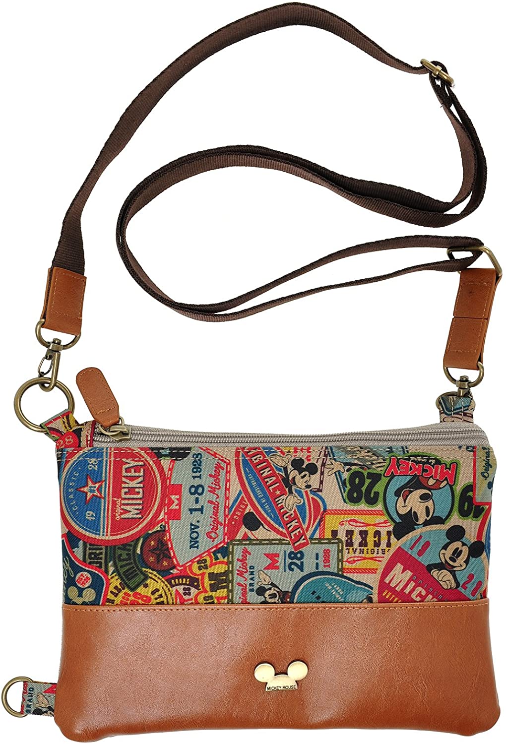 Price:$35.99 PLIC n PLOCA94.Disney Mickey Mouse Women Small Cross Body Shoulder Clutch Bag Handbag (01_Multi), L 9.5H 6.7D 0 inch  Handbags   